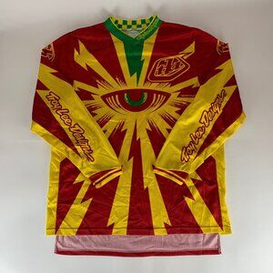 Troy Lee Designs Mens Red Yellow Green Long Sleeve Motocross Jersey Mens Small